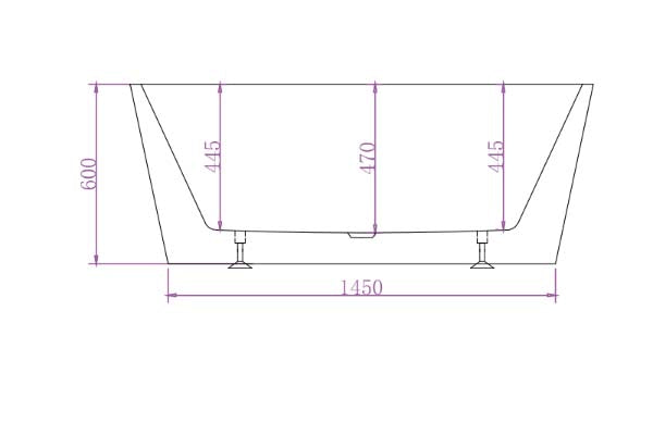Super Slim Edge Mia Oval Shape Matte White Finish Easy Clean Freestanding Bathtub 1500/1700