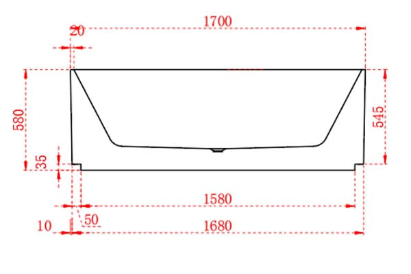 Roma fluted back to wall bathtub 1500/1700 Matte white and Gloss white