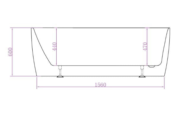 Super Slim Edge Vista Egg Shape Matte White Finish Easy Clean Freestanding Bathtub 1500/1700