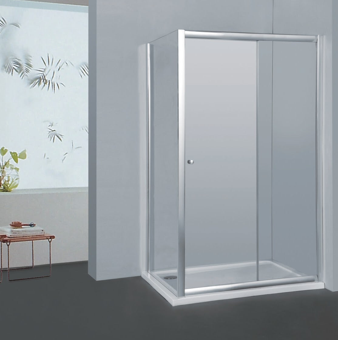 Semi-frameless L Shape Sliding Door Corner Opening Shower Screen