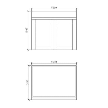 Boston Series - Wall Hung Vanity 600