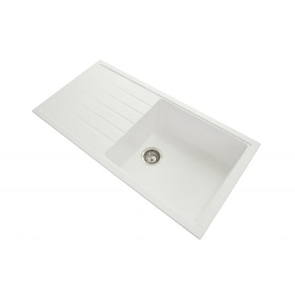 1000 x 500 x 220mm Carysil Single Bowl With Drainer Board Granite Kitchen Sink Top/Flush/Undermount