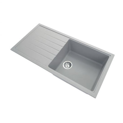 1000 x 500 x 220mm Carysil Single Bowl With Drainer Board Granite Kitchen Sink Top/Flush/Undermount