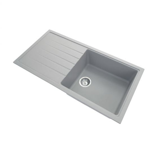 1000 x 500 x 220mm Carysil Single Bowl With Drainer Board Granite Kitchen Sink Top/Flush/Undermount