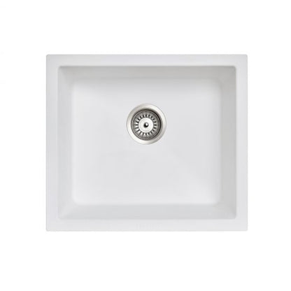533 x 457 x 205mm Carysil Single Bowl Granite Kitchen/Laundry Sink Top/Flush/Undermount