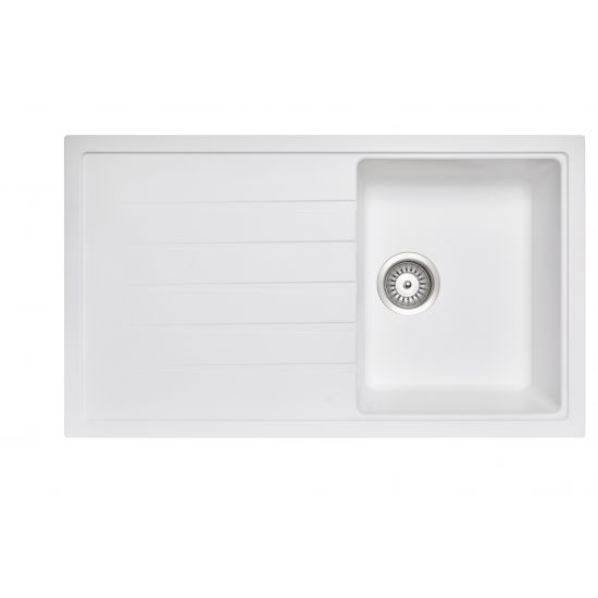 860 x 500 x 205mm Carysil Single Bowl With Drainer Board Granite Kitchen Sink Top/Flush/Undermount