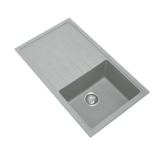 860 x 500 x 205mm Carysil Single Bowl With Drainer Board Granite Kitchen Sink Top/Flush/Undermount