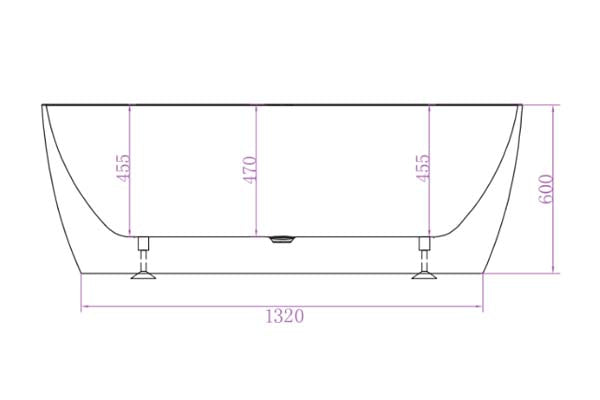 Super Slim Edge Delta Oval Shape Matte White Finish Easy Clean Freestanding Bathtub 1500/1700