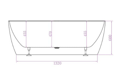 Super Slim Edge Delta Oval Shape Matte White Finish Easy Clean Freestanding Bathtub 1500/1700