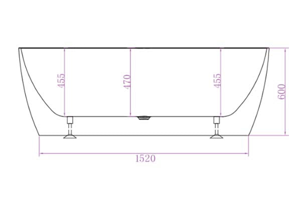 Super Slim Edge Delta Oval Shape Matte White Finish Easy Clean Freestanding Bathtub 1500/1700