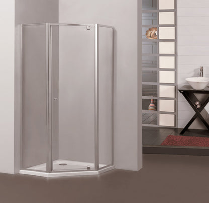 Semi-frameless Diamond Shape Pivot Door Shower Screen