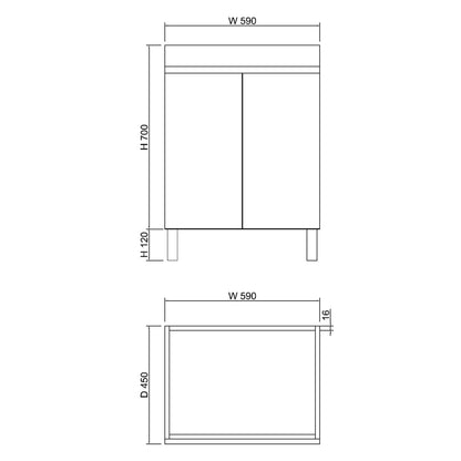 DV Series - Freestanding Vanity 600