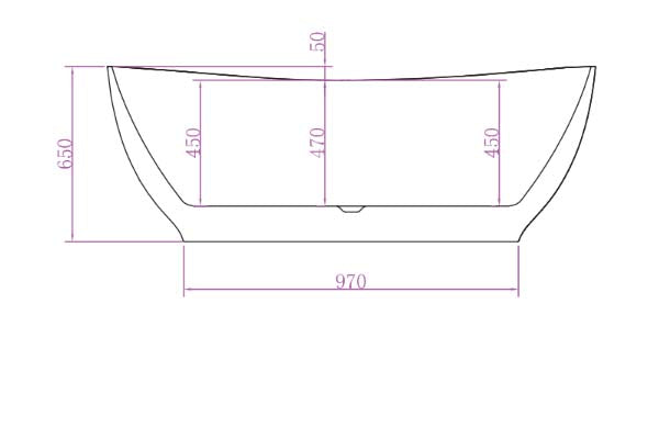 Super Slim Edge Layla Unique Shape Matte White Finish Easy Clean Freestanding Bathtub 1500/1700