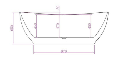 Super Slim Edge Layla Unique Shape Matte White Finish Easy Clean Freestanding Bathtub 1500/1700
