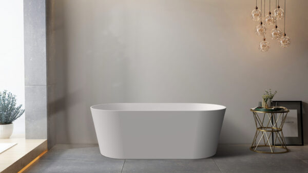 Super Slim Edge Mia Oval Shape Matte White Finish Easy Clean Freestanding Bathtub 1500/1700
