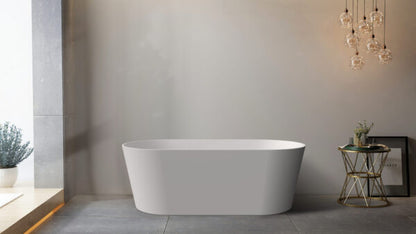 Super Slim Edge Mia Oval Shape Matte White Finish Easy Clean Freestanding Bathtub 1500/1700
