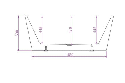Super Slim Edge Mia Oval Shape Matte White Finish Easy Clean Freestanding Bathtub 1500/1700
