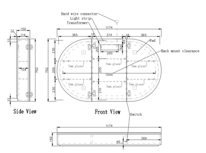 Paris LED Mirror Cabinet