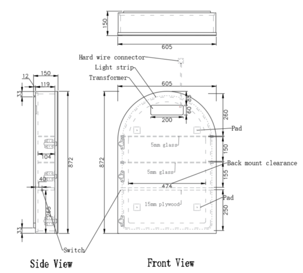 Paris LED Mirror Cabinet