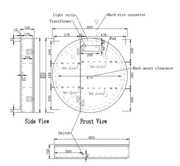 Paris LED Mirror Cabinet
