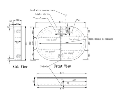 Paris LED Mirror Cabinet