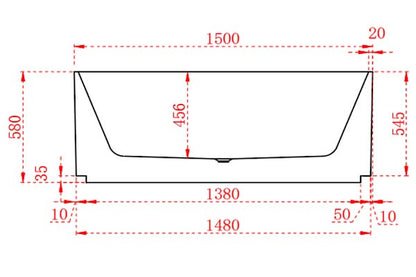 Roma fluted freestanding bathtub 1500/1700 Matte white and Gloss white