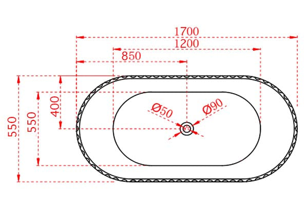 Roma fluted freestanding bathtub 1500/1700 Matte white and Gloss white