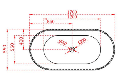 Roma fluted freestanding bathtub 1500/1700 Matte white and Gloss white