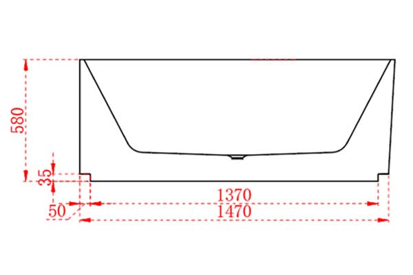 Roma fluted back to wall bathtub 1500/1700 Matte white and Gloss white