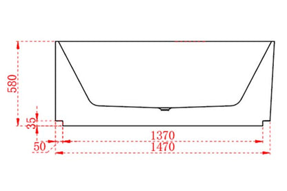 Roma fluted back to wall bathtub 1500/1700 Matte white and Gloss white