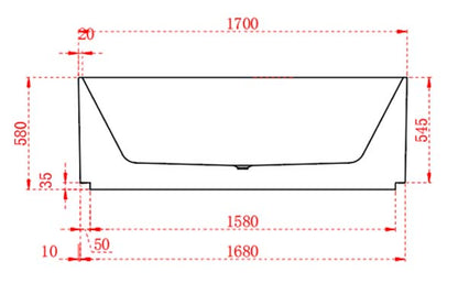 Roma fluted back to wall bathtub 1500/1700 Matte white and Gloss white